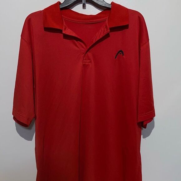 Head Men's Red Collared Short Sleeve Stretch Golf Polo Shirt Size Large - Picture 1 of 11